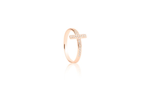 Possum Ring Cross Zirkonia 925 Sterling Silber