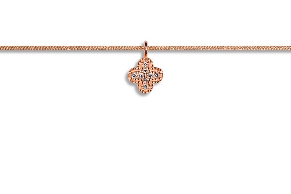 Possum Kettchen Shamrock-Zirkonia 925 Sterling Silber rosévergoldet