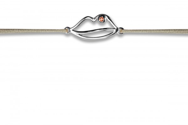 Possum Wunscharmband Lips 925 Sterling Silber rhodiniert