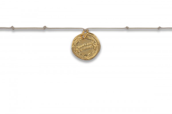 Possum Langes Kettchen Antique Coin Number Knot 925 Sterling Silber gelbgold vergoldet
