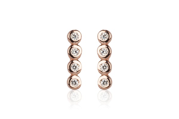 Possum Ohrstecker Quad Zirkonia 925 Sterling Silber