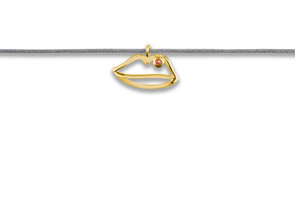 Possum Langes Kettchen Lips 925 Sterling Silber gelbgold vergoldet