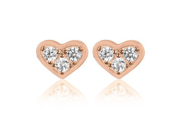 Possum Ohrstecker Heart Zirkonia 925 Sterling Silber