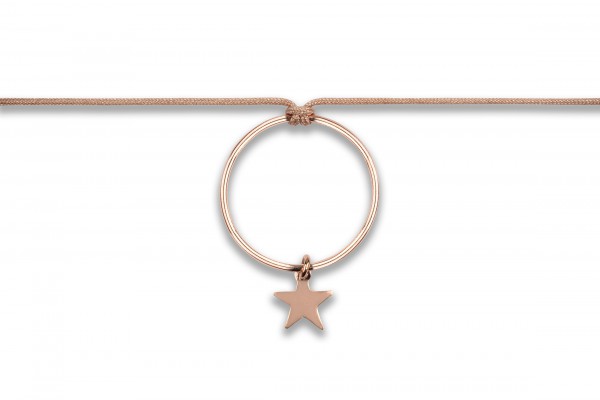 Possum Langes Kettchen Circle/Star 925 Sterling Silber rosévergoldet