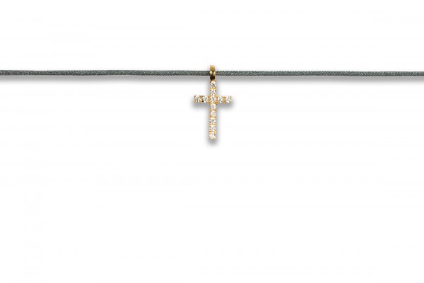 Possum Kettchen Cross Zirkonia 925 Sterling Silber gelbgold vergoldet